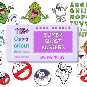 115+ Slimer Ghostbusters SVG Bundle- Slimer Font - Ghostbusters PNG- Slimer Face SVG- Vector- Cutfiles- Cricut- Clipart- Pdf, Svg, Png, Eps