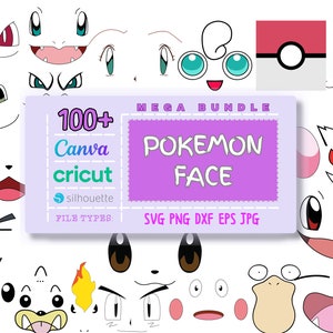 100+ Pokemon Gesicht Svg Bundle, SVG, Pikachuu, Balbasaur, Pikachu