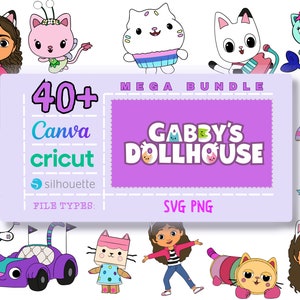 40+Gabbys Dollhouse Svg, Png, Gabbys Dollhouse Font Svg, Gabbys Dollhouse Png Files for Cricut & Silhouette, Layered, Stickers