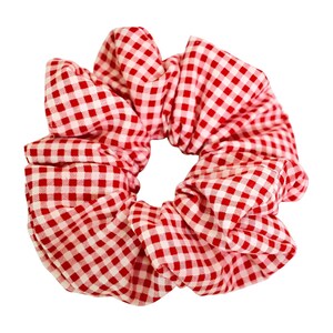 Oversized Red Gingham Scrunchie | Handmade Extra Large Cotton Hair Scrunchies