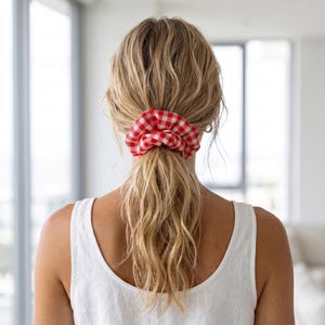 Gingham Scrunchie | Handmade Hair Scrunchies