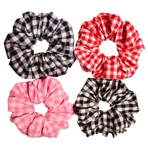 Jumbo Gingham Scrunchie | Übergroße Scrunchies | Handgefertigter Haarschmuck