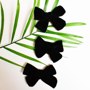 Black Velvet Hair Bow, Velvet Hair Bow, Black Velvet Bows, Black Hair Bow Clip, Black Bow, Black Hair Bow, Black Velvet Bow, Coquette