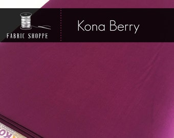 Kona cotton solid quilt fabric, Kona BERRY 1016, Kona fabric, Solid fabric Yardage, Kaufman, Wine fabric, Choose the cut