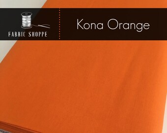 Kona cotton solid quilt fabric, Kona ORANGE 1265, Kona fabric, Solid fabric Yardage, Kaufman, Orange fabric, Choose the cut