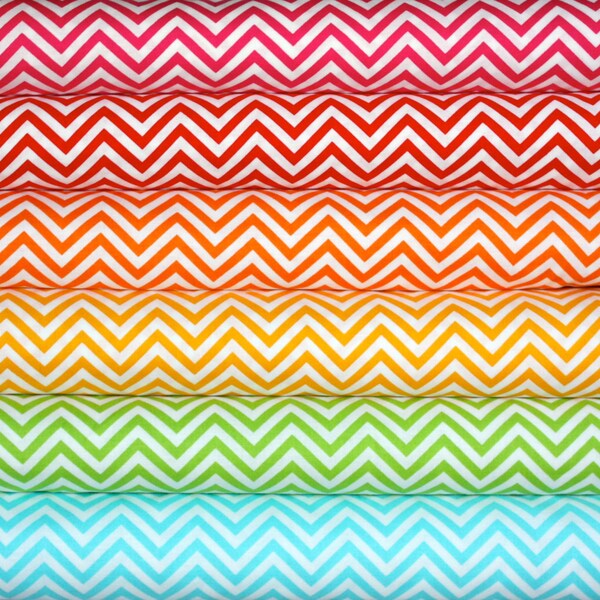 Remix chevron quilt or craft fabric bundle by Ann Kelle for Robert Kaufman- Fat Quarter Bundle, 6 total