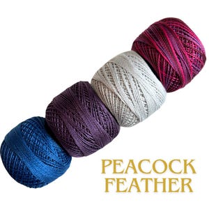 SALE Valdani Embroidery Thread Perle Cotton Size 12 perfect for Applique, Embroidery, Quilting Punch Needle,  Bundle of 4, (Peacock Feather)