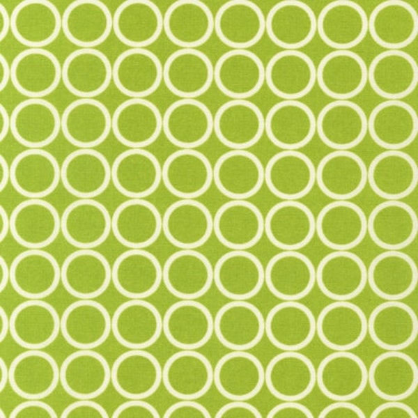 Critter Community Fabric by Suzy Ultman for Robert Kaufman, Metro Living Circles in Chartreuse-Fat Quarter