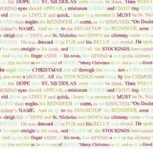 NEW Be Merry Winter Fabric by Riley Blake-Fat Quarter of Cream Christmas Words