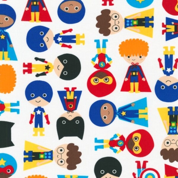 Super kids Superhero fabric by Ann Kelle- Super Kids Boys in Primary- 1 yard or by the yard