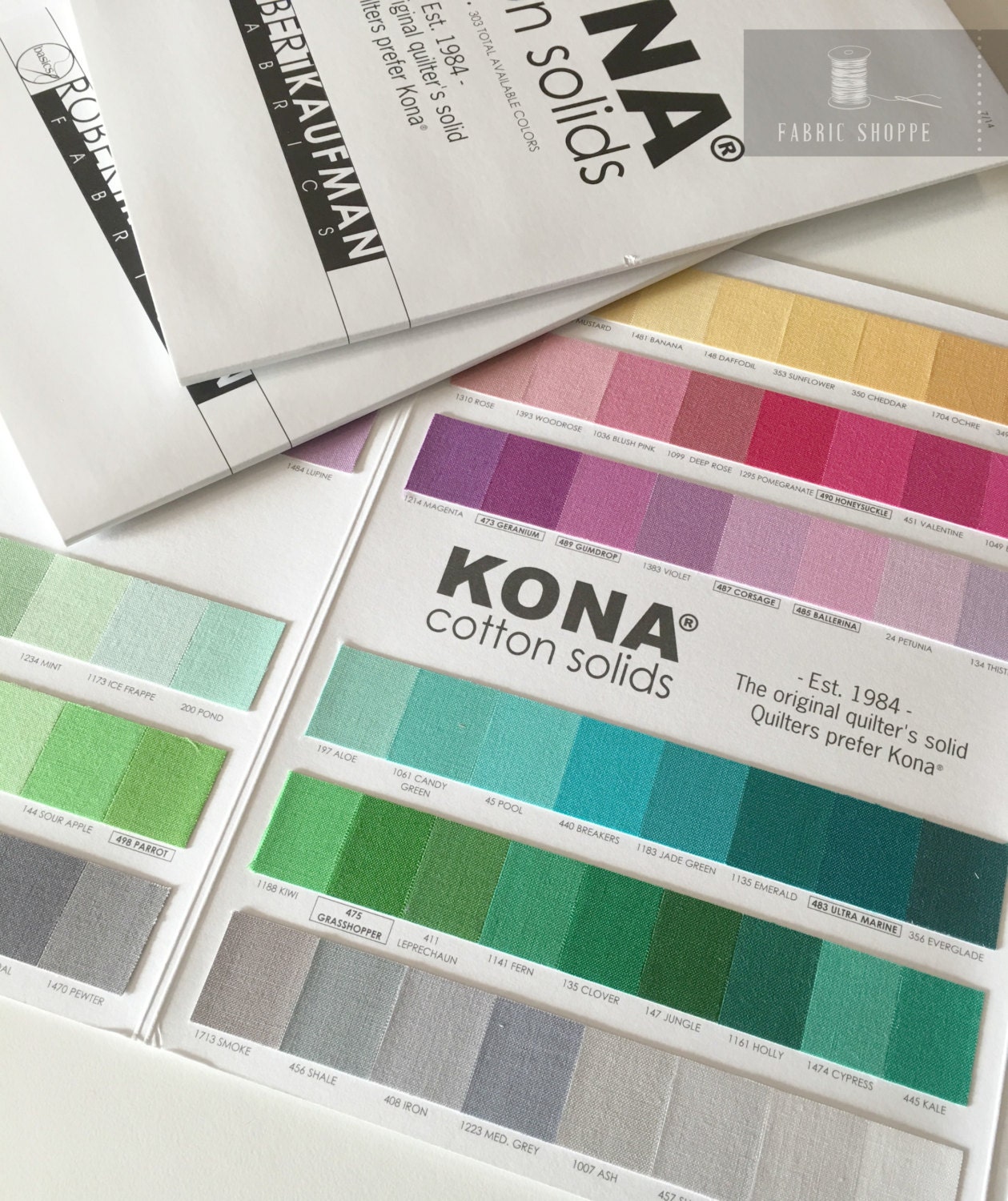 Kona Fabric Color Chart