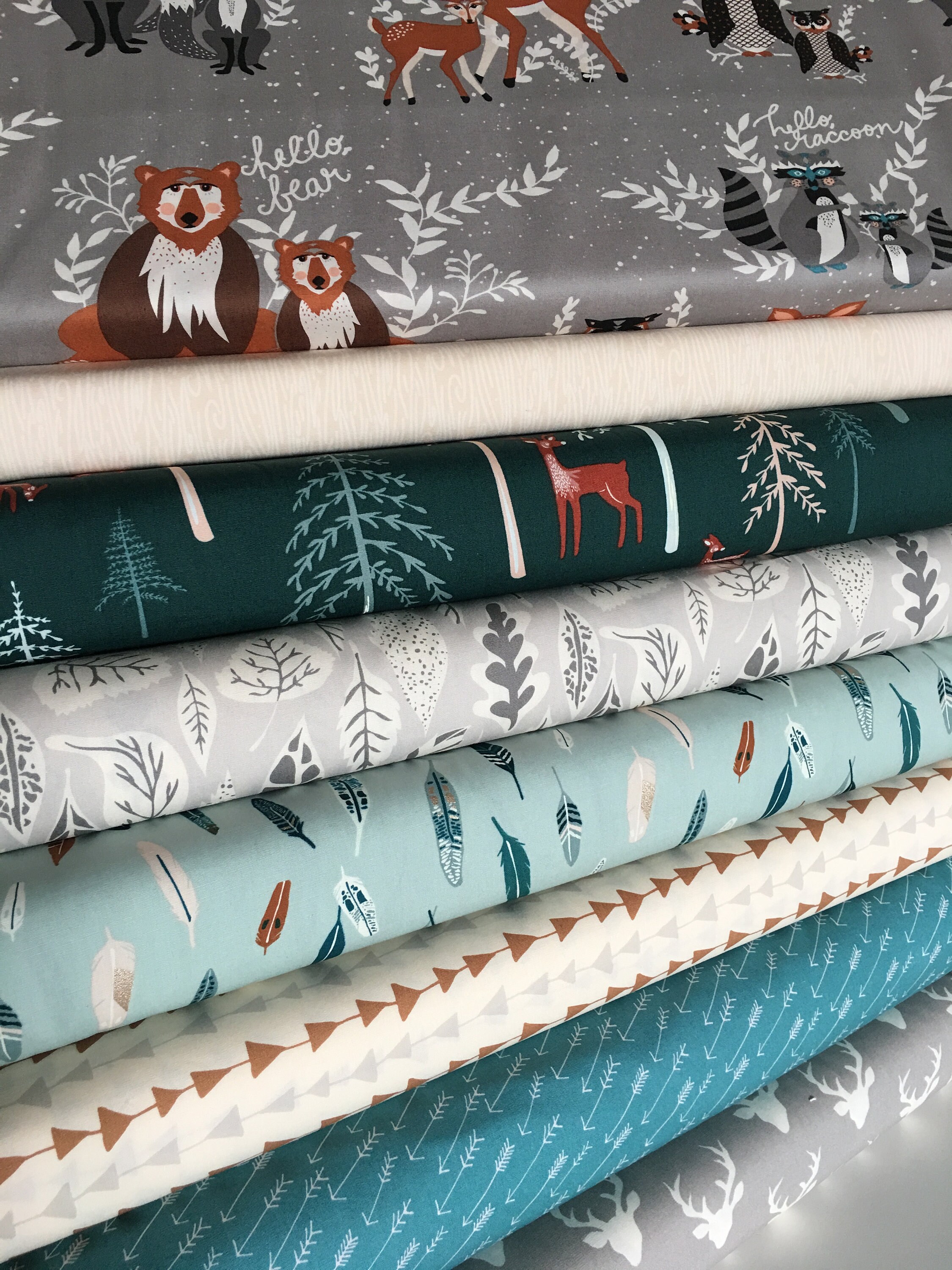 quilting fabric woodland creature fabric collection cotton fabric