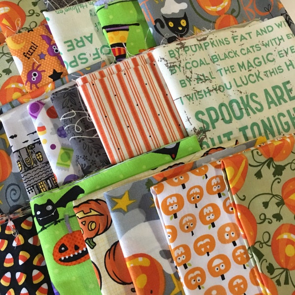 SALE Halloween Fabric, Halloween Scrap Pack of Designer Fabric, Fabric Shoppe fabrics. Best Seller! Halloween Quilt, 1/2 LB scraps!