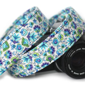 Floral Camera Strap, Camera Strap, Blue Bells image 1