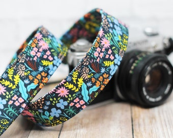 Custom Camera Strap | Floral Camera Strap | Straps for DSLR | Camera Strap with Quick Release | Green Floral Strap | Photographer Gift