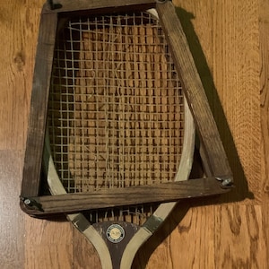 Antique Spalding 1905 Tennis Racket, All Comers, Model F