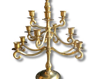 Vintage Large 13-Arm Candelabra, Brass, Made in Japan, Dickson