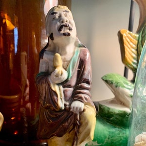 Chinese Qing Sancai Immortal Glazed Figure, Taoism, Taiguai Li