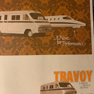 Travoy Luxury Motorhomes Brochure, Model 220, 1970s, Camping, Glamping, Vintage Motorhome Booklet, San Jancinio, California