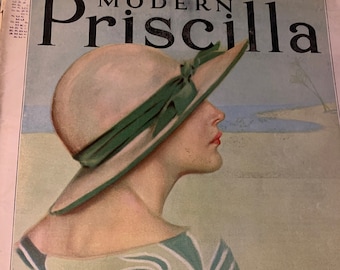 Modern Priscilla, February 1930, Needlework, Housekeeping, Women&#39;s Vintage Magazine