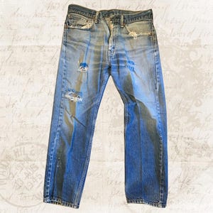 Vintage 505 Distressed Levis, 34x29, Vintage Denim, Levis Jeans, Vintage Clothing