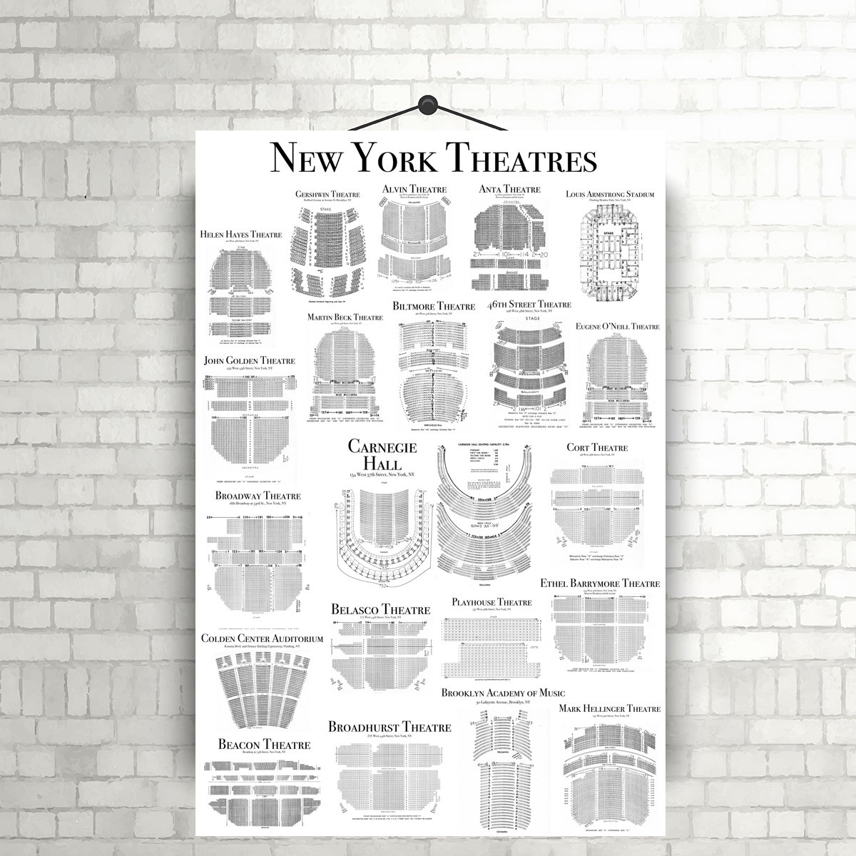 New York Theaters, Vintage Seating Charts, DOWNLOAD, Broadway, New York,  Broadway Musicals, Tony Awards, Great Birthday Gift, image size:1200x1200