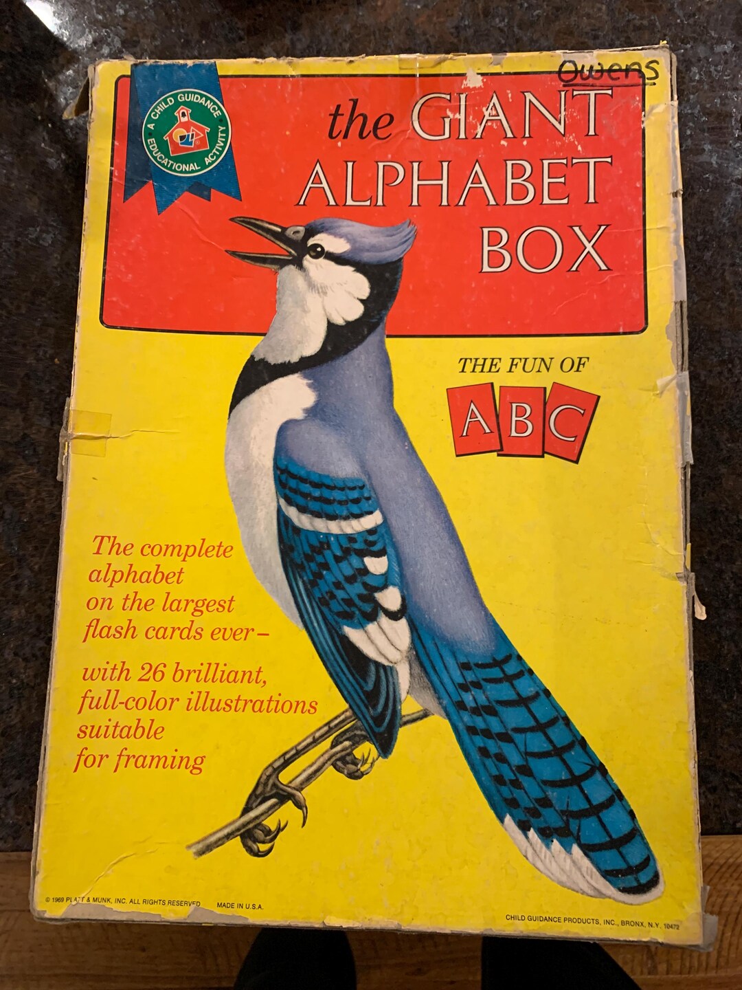 The Giant Alphabet Cards, Large Colorful Vintage ABC Flash Cards, Set ...