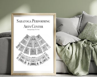 BROADWAY Theaters, Vintage Saratoga Performing Arts Center, Seating Chart, Poster, DIGITAL DOWNLOAD, Saratoga, New York