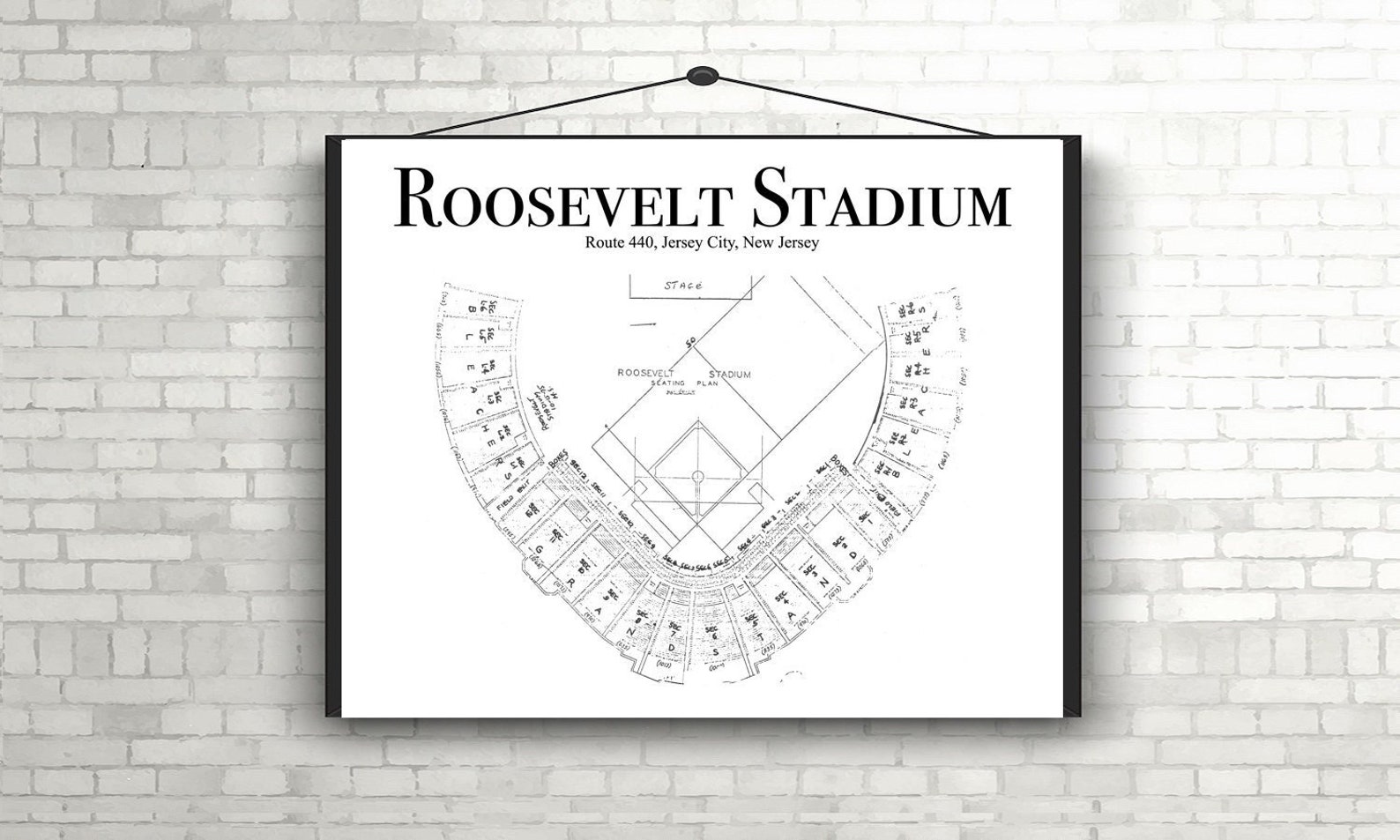 Vintage Roosevelt Stadium Seating Chart Vintage Baseball Etsy