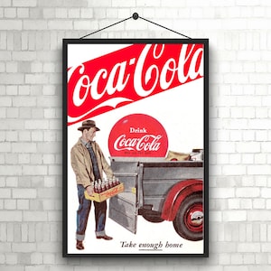 Vintage Coca Cola Advertisement, 11x17, DIGITAL DOWNLOAD, Wall Decor, Poster