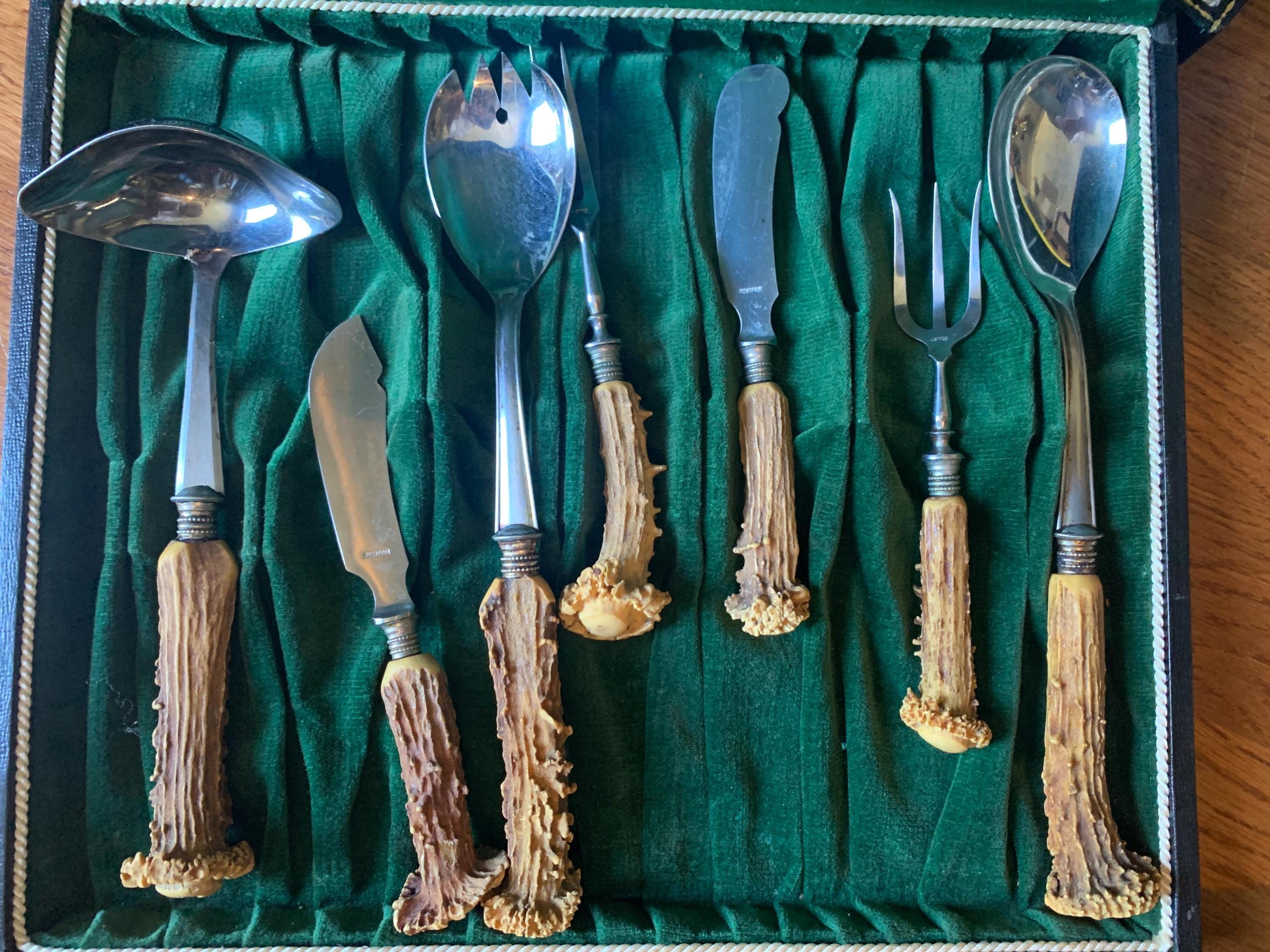 29-piece Solingen German Horn Antler Silverware and Cutlery Set - Etsy