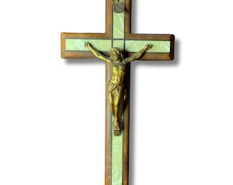 Vintage Catholic Sick Call/Last Rites Crucifix, Wooden Crucifix