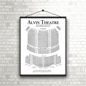 ヴィンテージ アルビン劇場（現ニール サイモン劇場）、座席表、ポスター、デジタルダウンロード、ブロードウェイ、ニューヨーク、ブロードウェイ ミュージカル