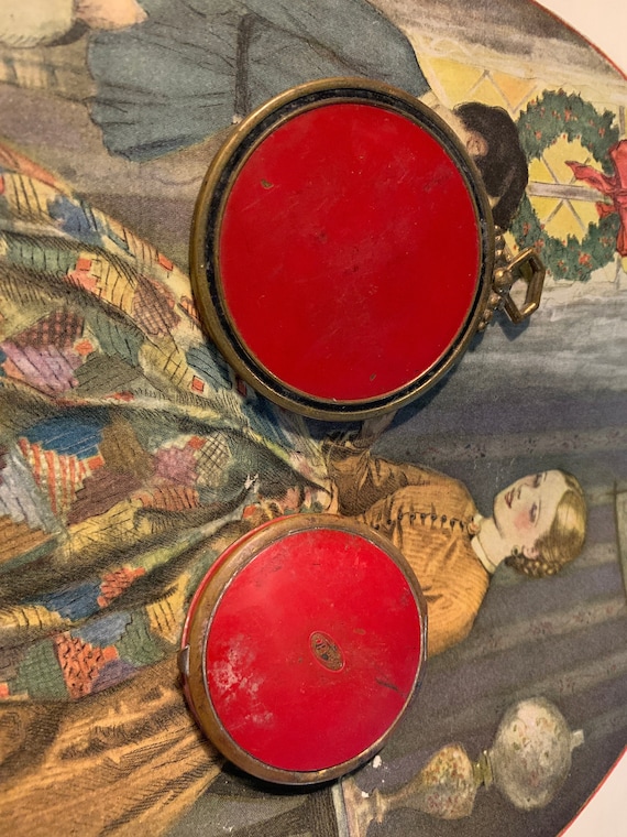 Vintage 1940s Makeup Compact & small Hand Mirror, 