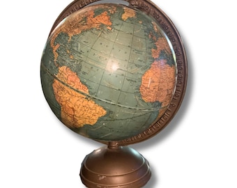 1930s George F. Cram 7" Full Metal Meridian Terrestrial Globe, #72