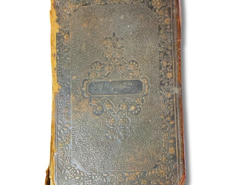 1854 Holy Bible, American Bible Society, Family Record, Woodard