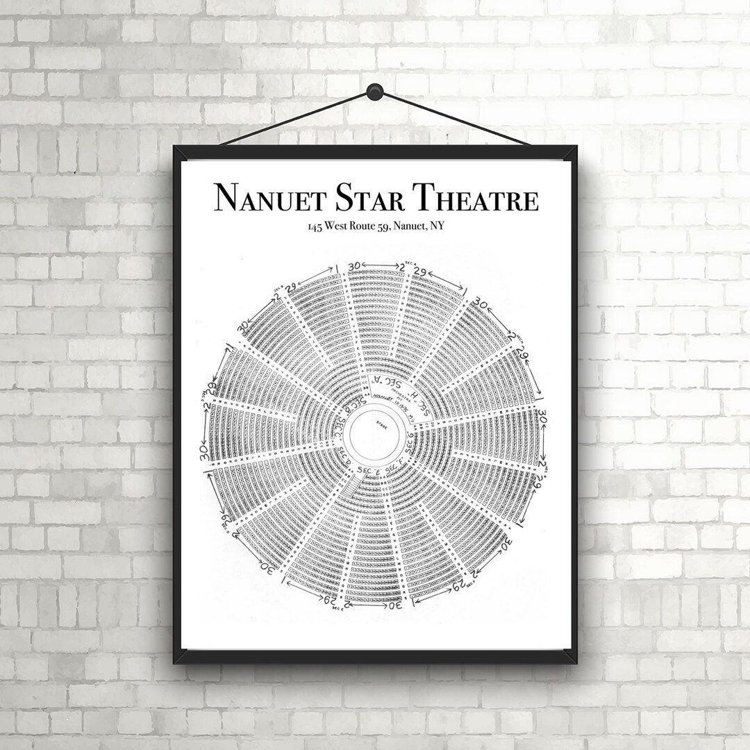 Vintage Nanuet Star Theater, Seating Chart, Poster, DIGITAL DOWNLOAD