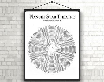 Vintage Nanuet Star Theater, Seating Chart, Poster, DIGITAL DOWNLOAD, Nanuet, New York, KISS