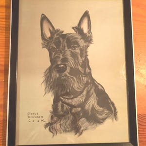 Scottish Terrier Print by Gladys Emerson Cook, Scottie Dog, Dog Wall Decor