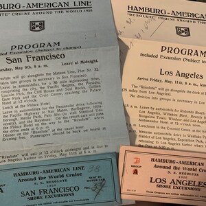 1928 Resolute Around the World Cruise, Los Angeles & San Francisco Excursions