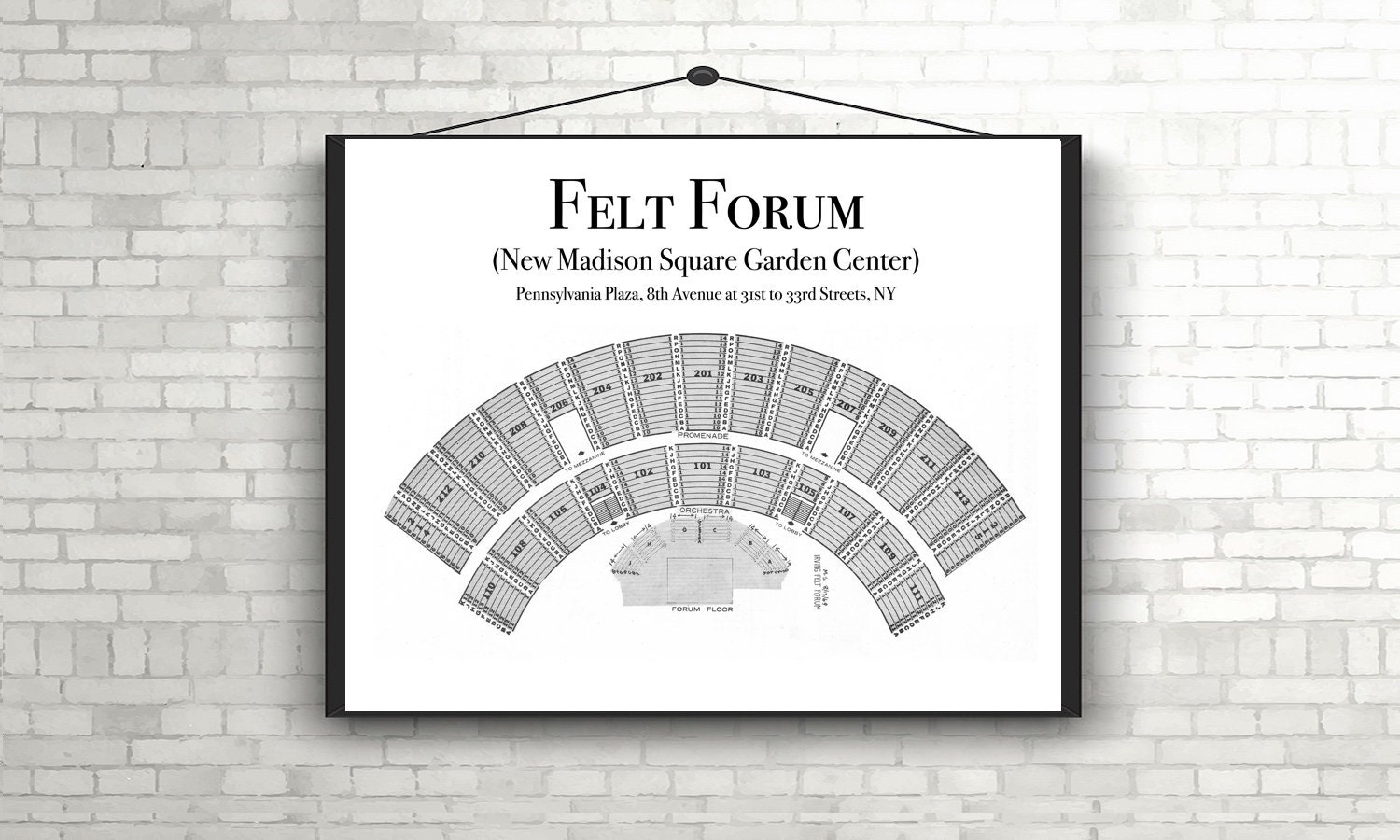 Vintage Felt Forum Seating Chart Poster DIGITAL DOWNLOAD Etsy