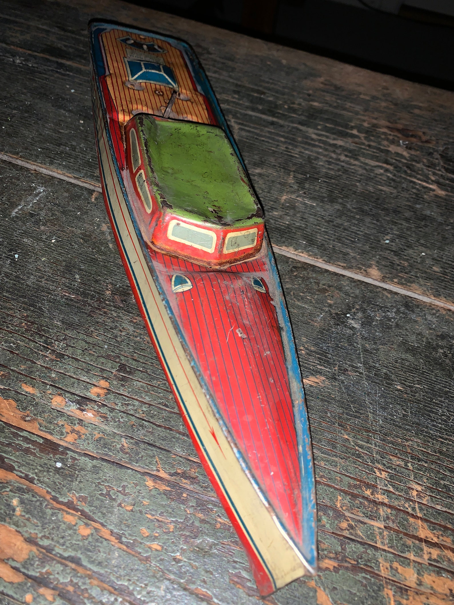 Antique Vintage Lindstrom Wind up Speed Boat 14 Metal Etsy