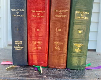 Vintage Liturgy of the Hours Book, Complete Set Of 4, 1975