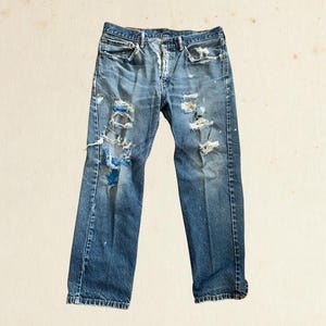 Vintage 505 Distressed Levis, 34x29, Vintage Denim, Levis Jeans, Vintage Clothing