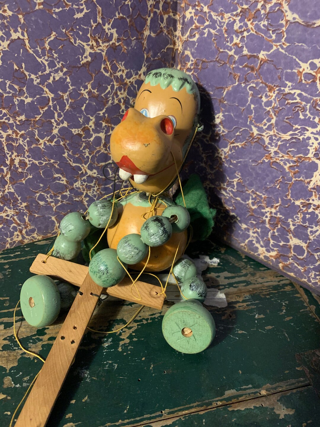 Pelham Baby Dragon Puppet Made in England 1960s Marlborough Etsy