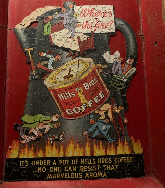 1933 Hills Brothers Coffee Puzzle, Missing 1 Piece, Original