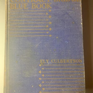 Culbertson Contract Bridge Blue Book, 1931, Playing Card Game Book