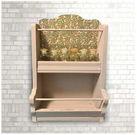 Vintage Kitchen Spice Rack With 6 Glass Spice Jars With Etsy
