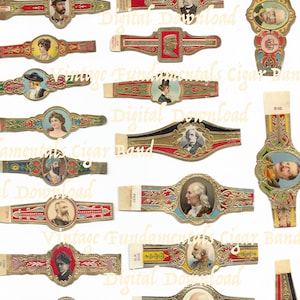 22 Vintage Cigar Bands for Journaling, Craft Projects, DIGITAL DOWNLOAD