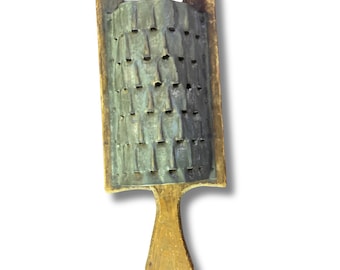 Antique Metal and Wood Grater, Vintage Kitchen, Rustic, Primitive, Farmhouse Decor